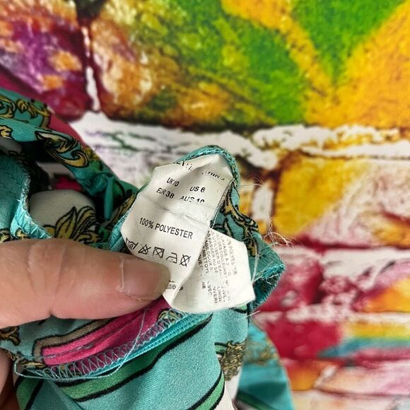 Pretty Little Thing Scarf Print Wide Leg Trouser Pants Size 6 - Picture 7 of 9